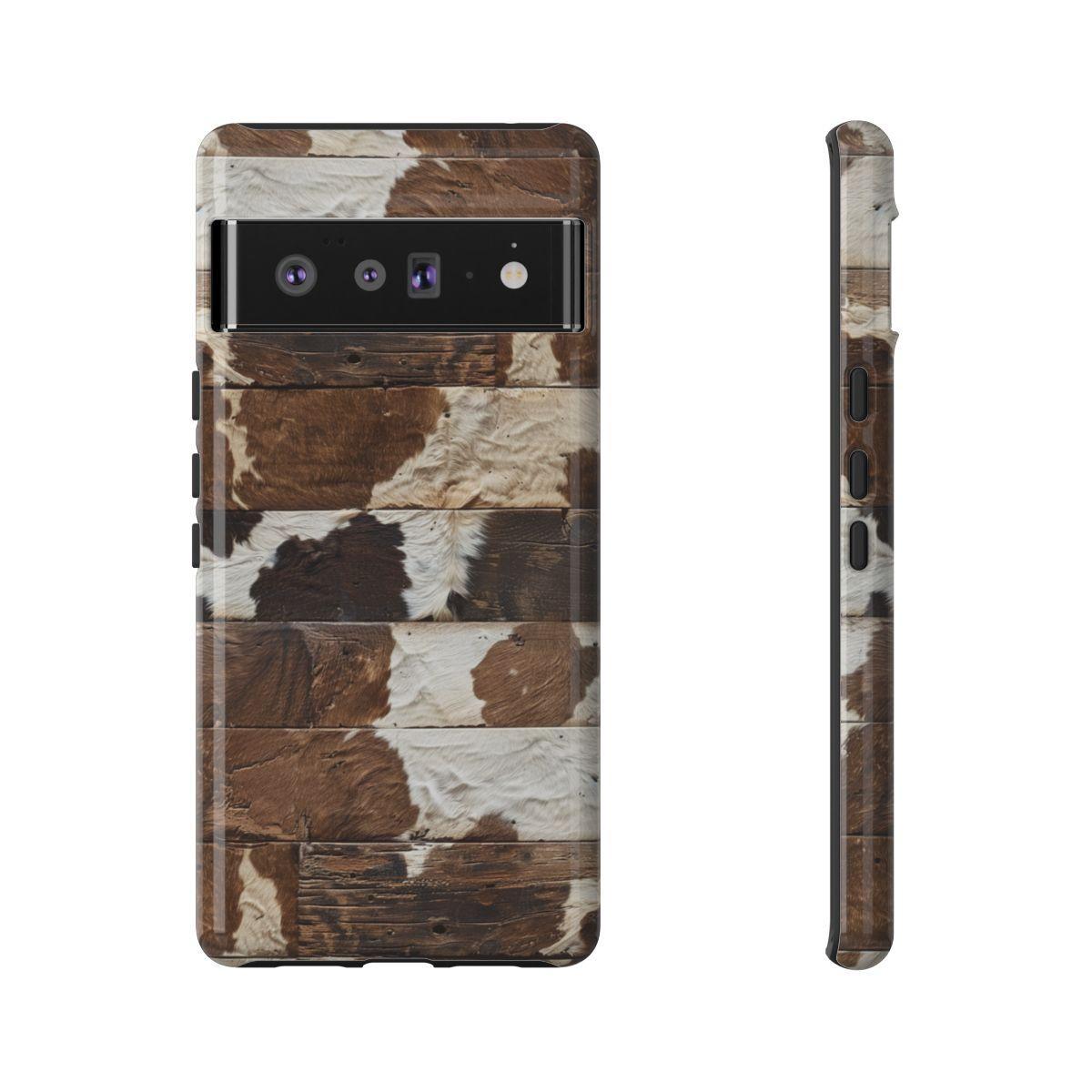 Brown Wooden Cowhide Tough Case