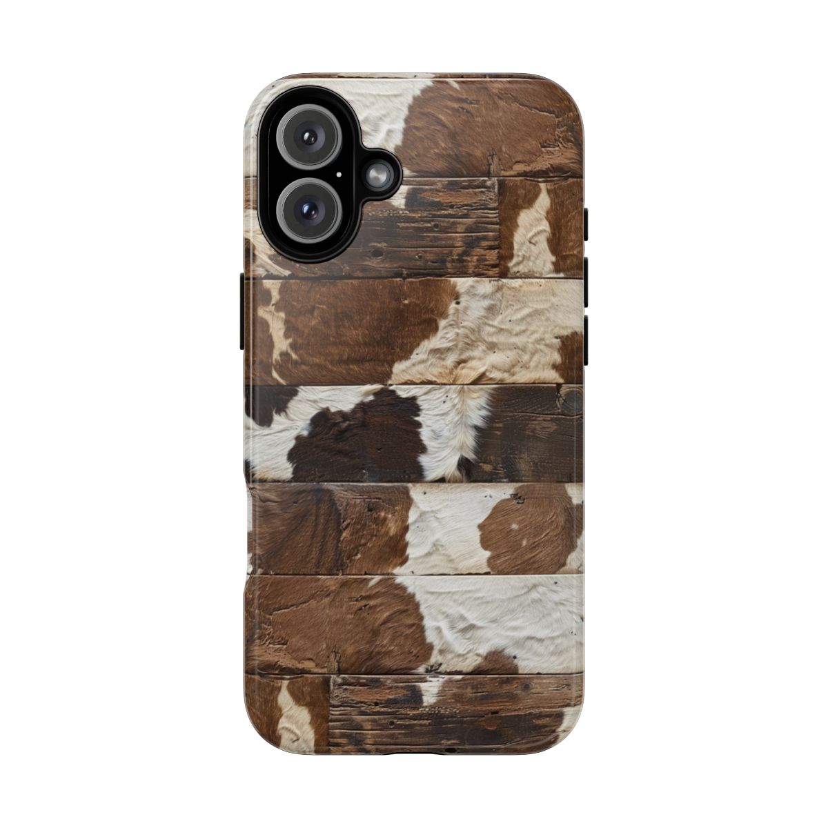 Brown Wooden Cowhide Tough Case