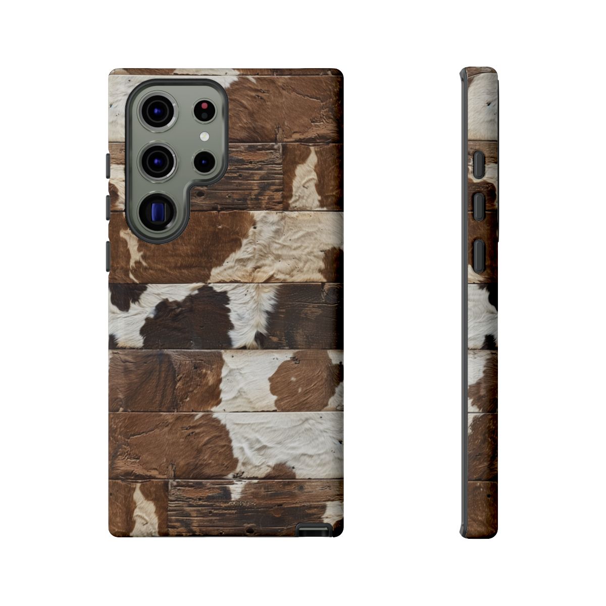 Brown Wooden Cowhide Tough Case