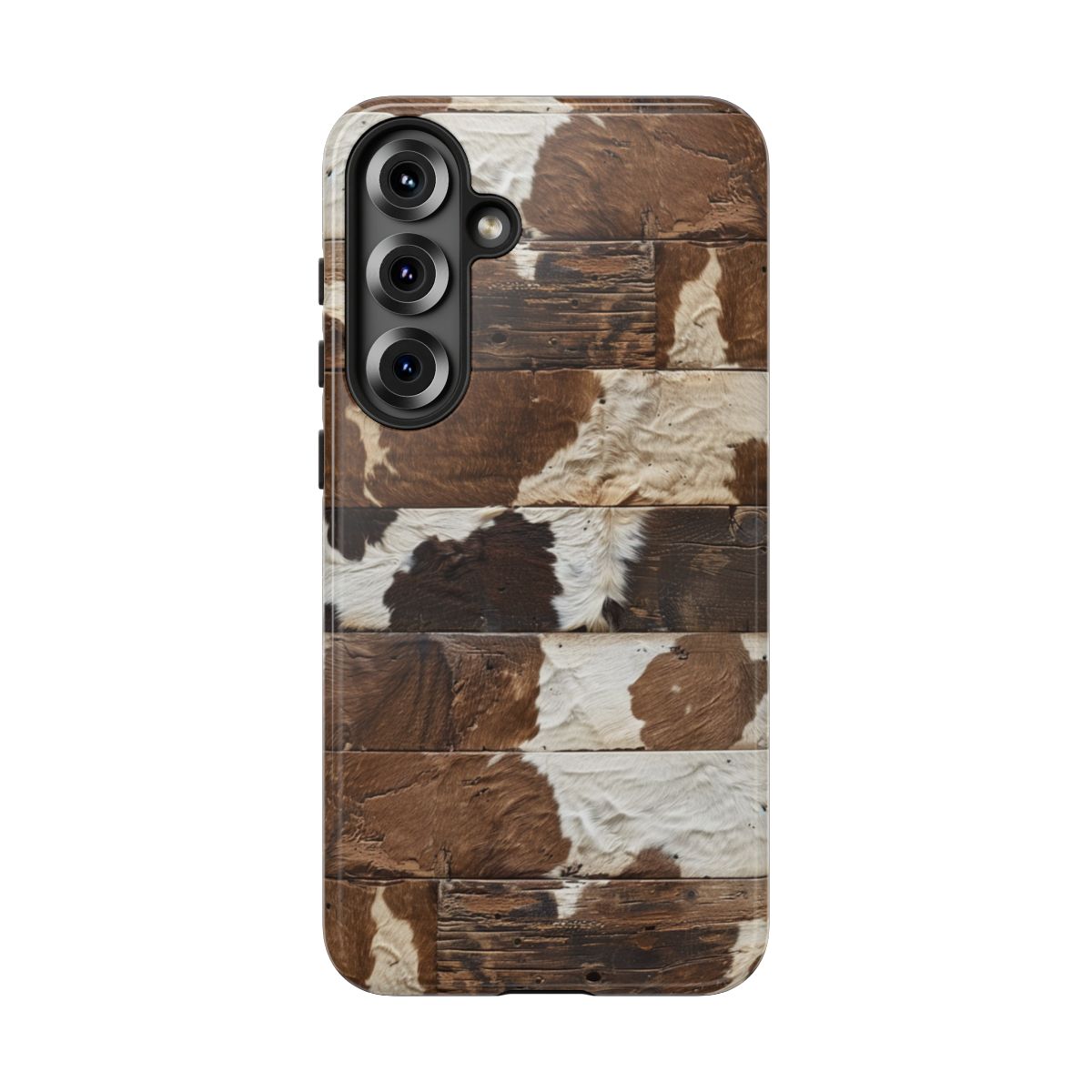 Brown Wooden Cowhide Tough Case
