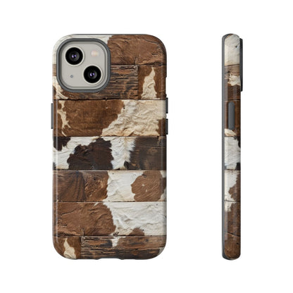 Brown Wooden Cowhide Tough Case
