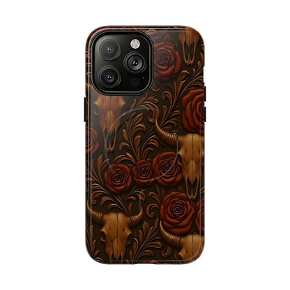 Bull Skull Cowgirl Rose Magnetic Case