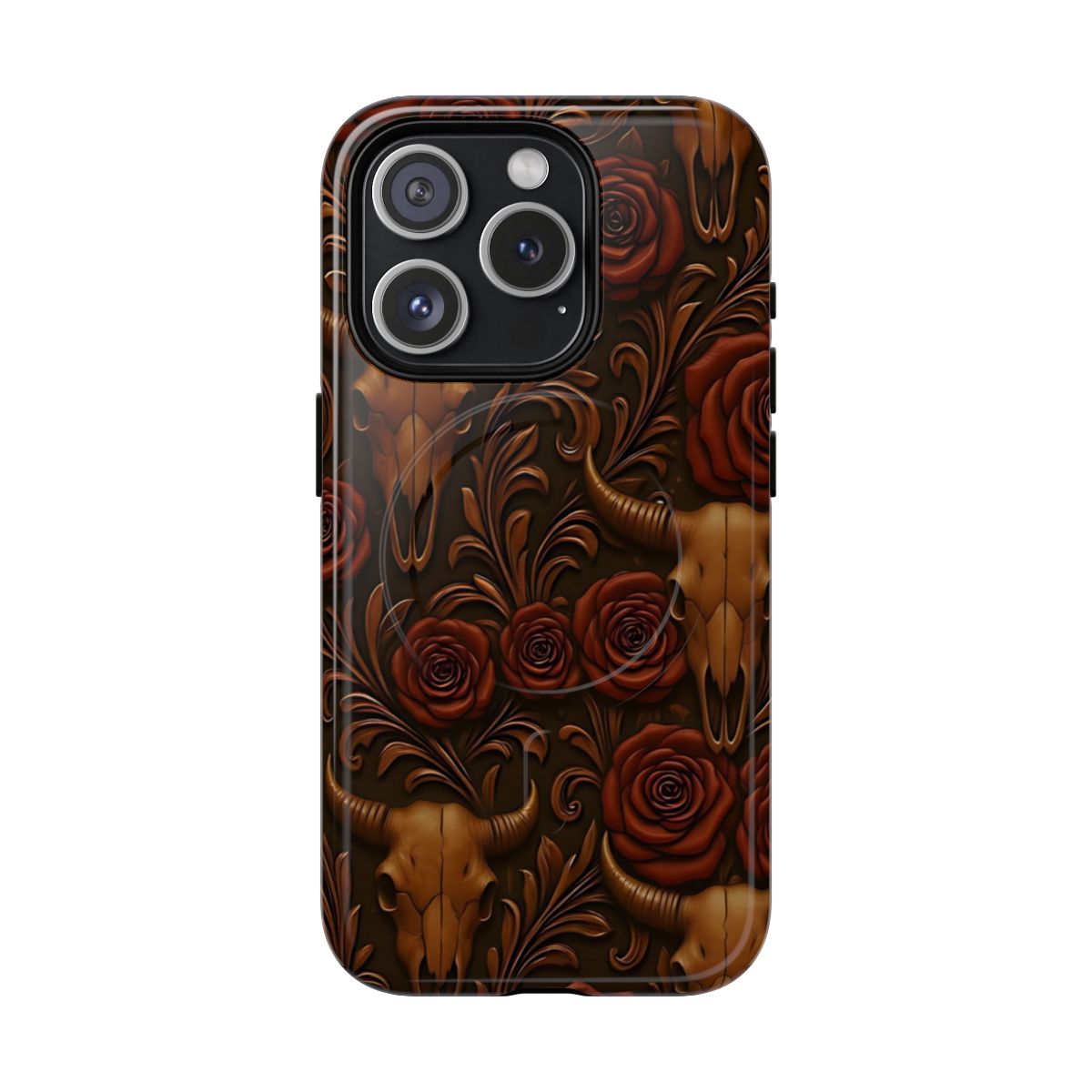 Bull Skull Cowgirl Rose Magnetic Case