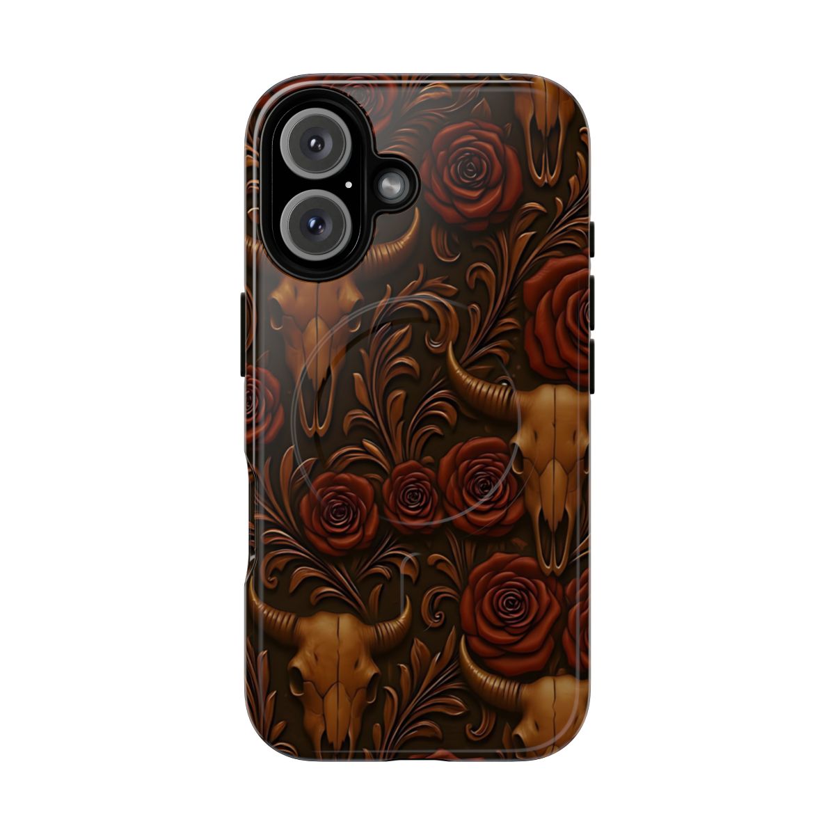 Bull Skull Cowgirl Rose Magnetic Case
