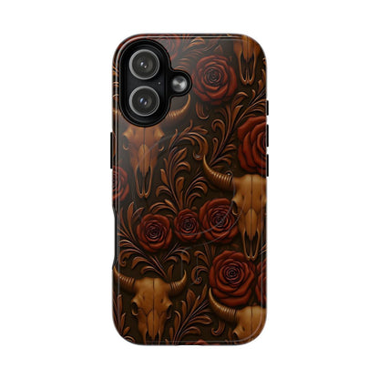 Bull Skull Cowgirl Rose Magnetic Case