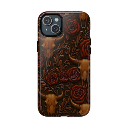 Bull Skull Cowgirl Rose Magnetic Case