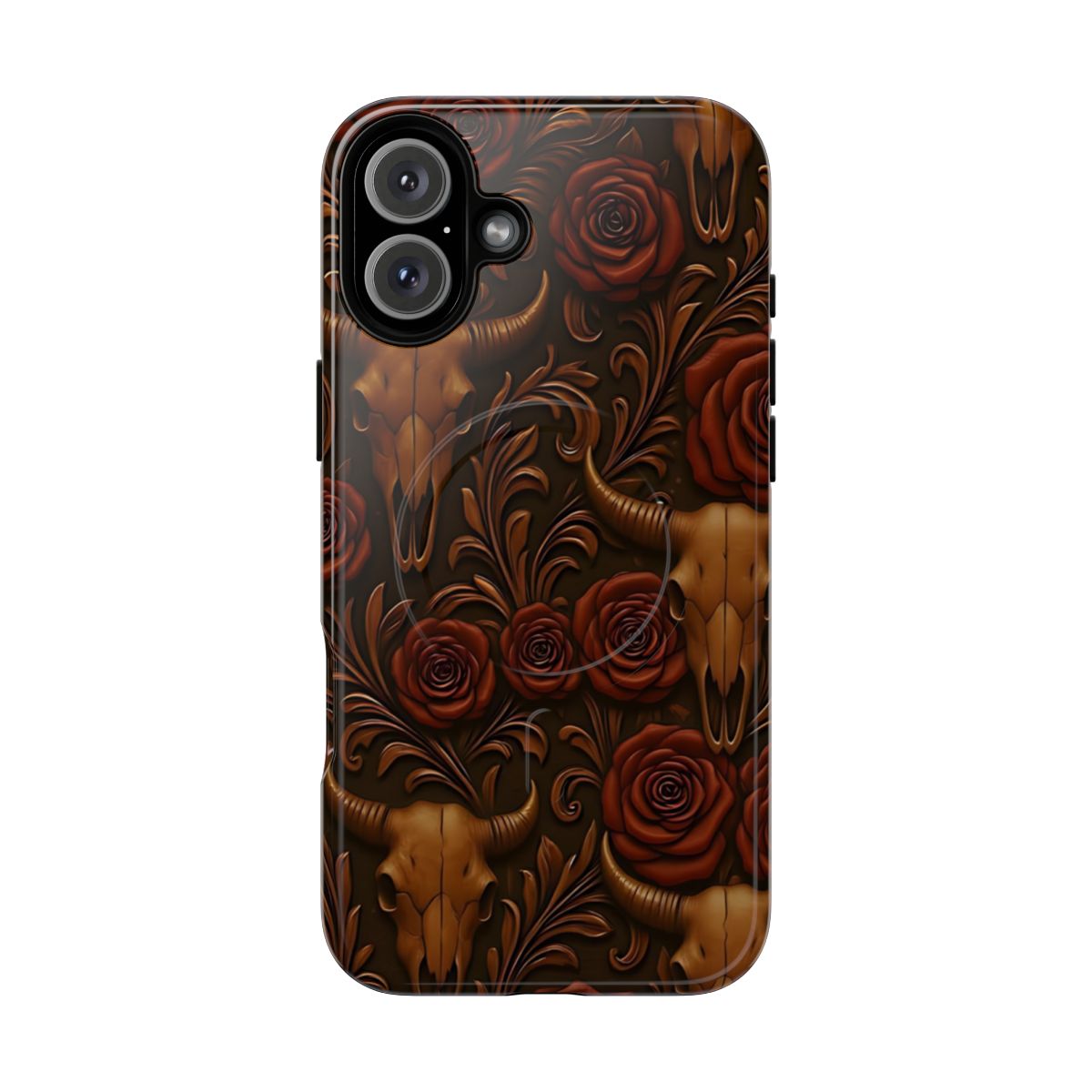 Bull Skull Cowgirl Rose Magnetic Case