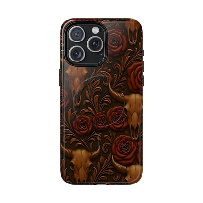 Bull Skull Cowgirl Rose Magnetic Case