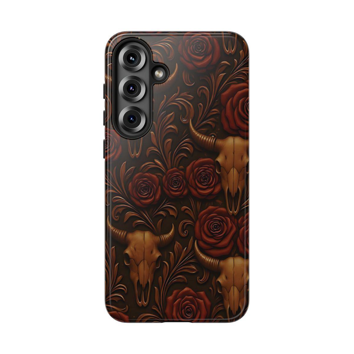 Bull Skull Cowgirl Rose Tough Case