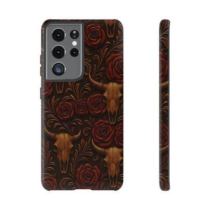 Bull Skull Cowgirl Rose Tough Case
