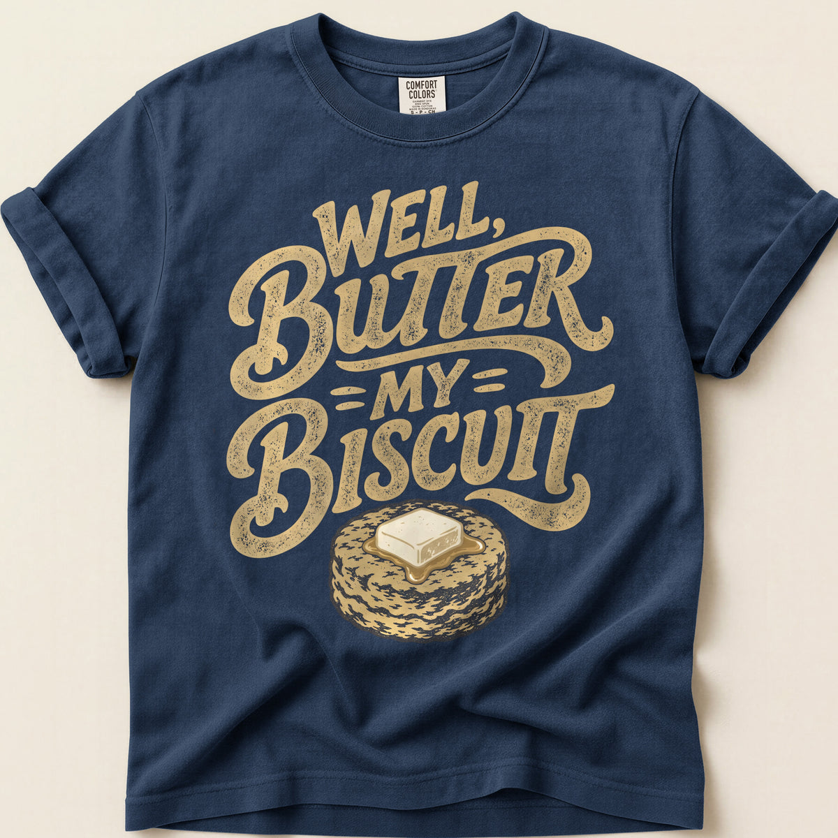 Butter My Biscuit T-shirt on Navy
