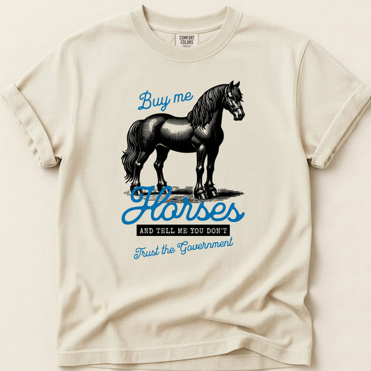 Buy Me Horses T-shirt on Ivory