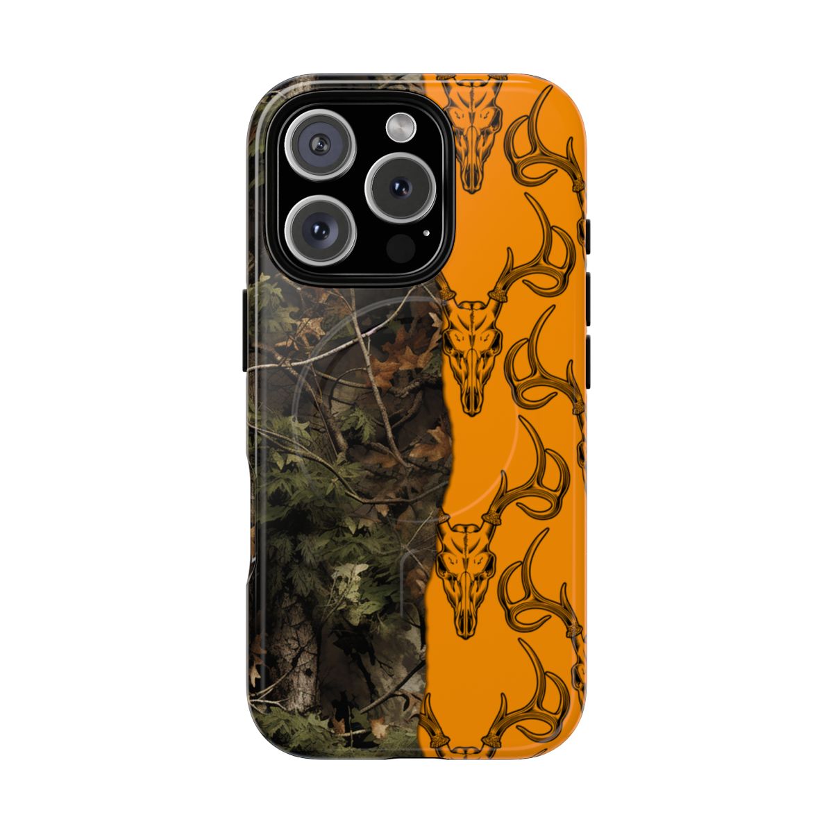 Camo Deer Skulls Orange Magnetic Case