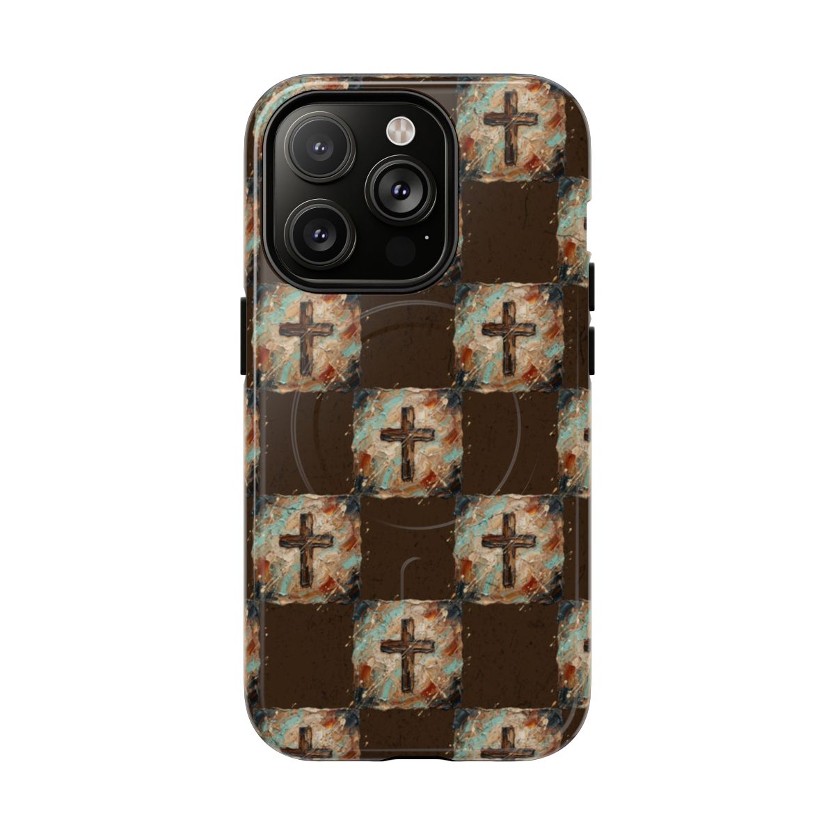 Checker Painted Cross Magnetic Case