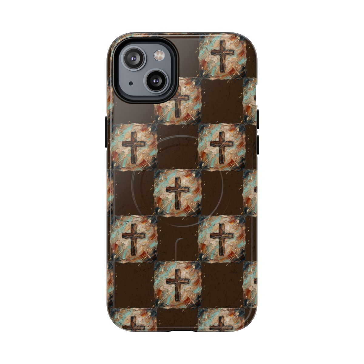 Checker Painted Cross Magnetic Case