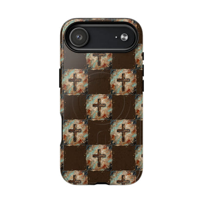 Checker Painted Cross Magnetic Case