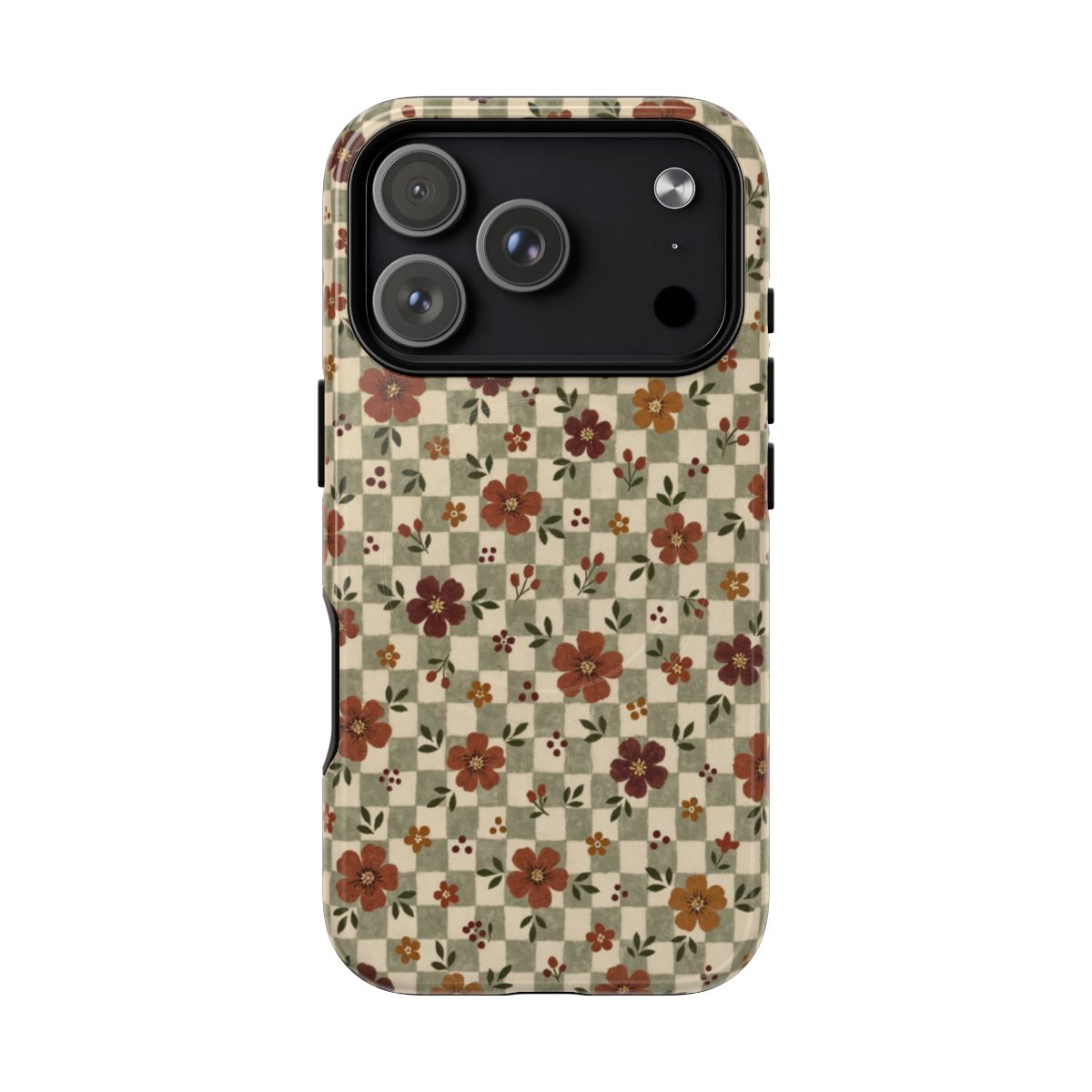 Checkerboard Blooms Magnetic Case - iPhone 18 Pro