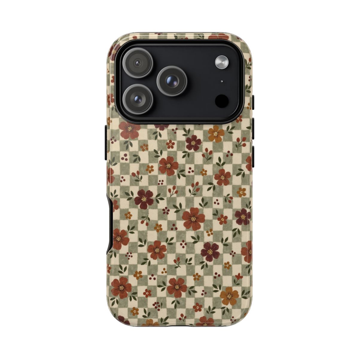 Checkerboard Blooms Tough Case - iPhone 18 Pro