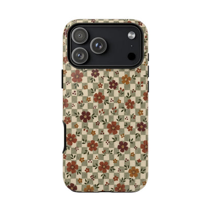 Checkerboard Blooms Tough Case - iPhone 18 Pro Max