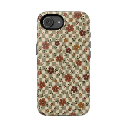 Checkerboard Blooms Tough Case - iPhone 17e