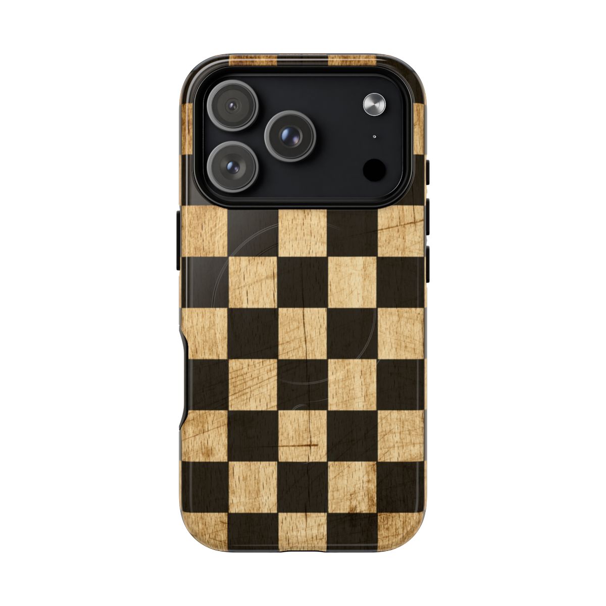 Checkered Rustic Wood Magnetic Case - iPhone 18 Pro