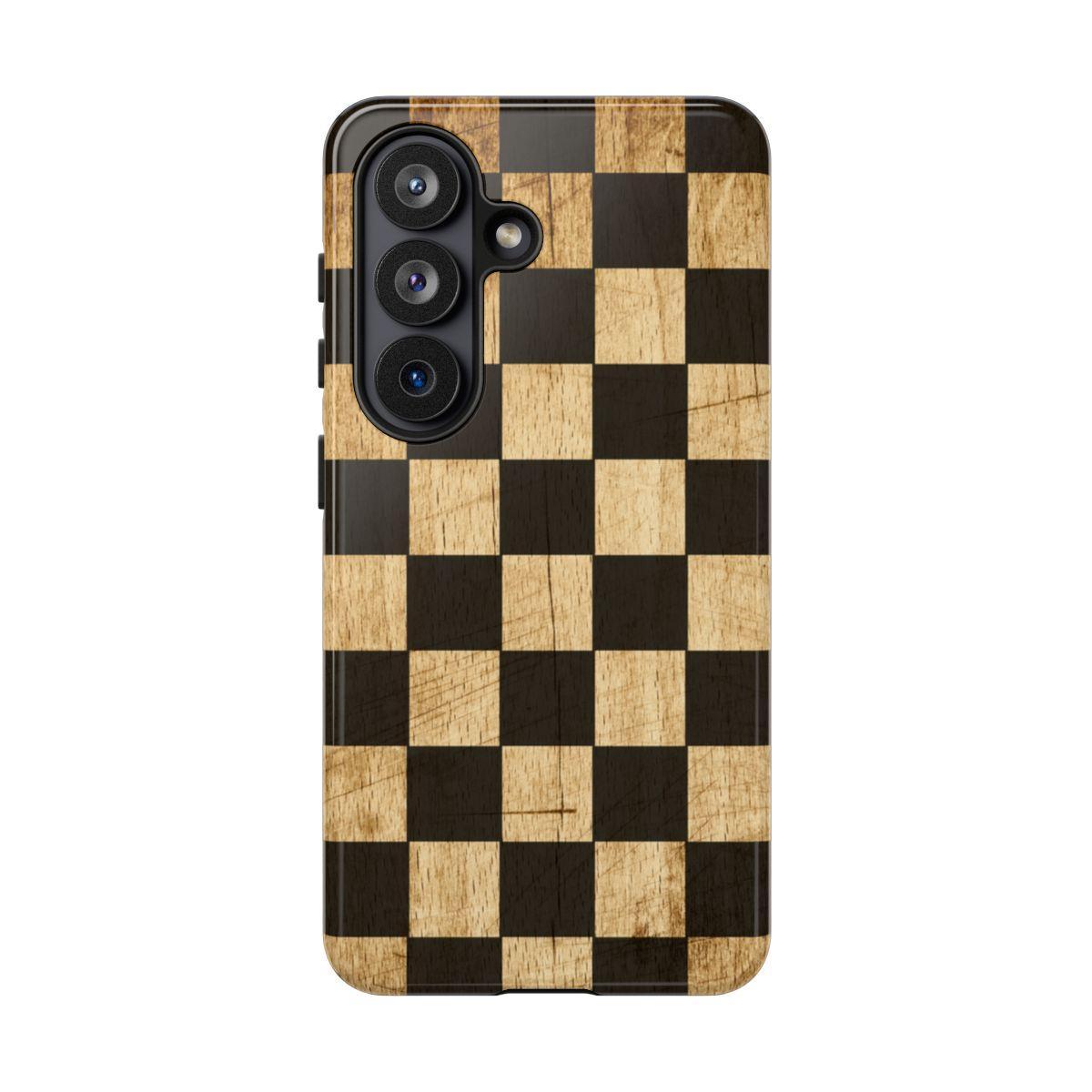 Checkered Rustic Wood Tough Case