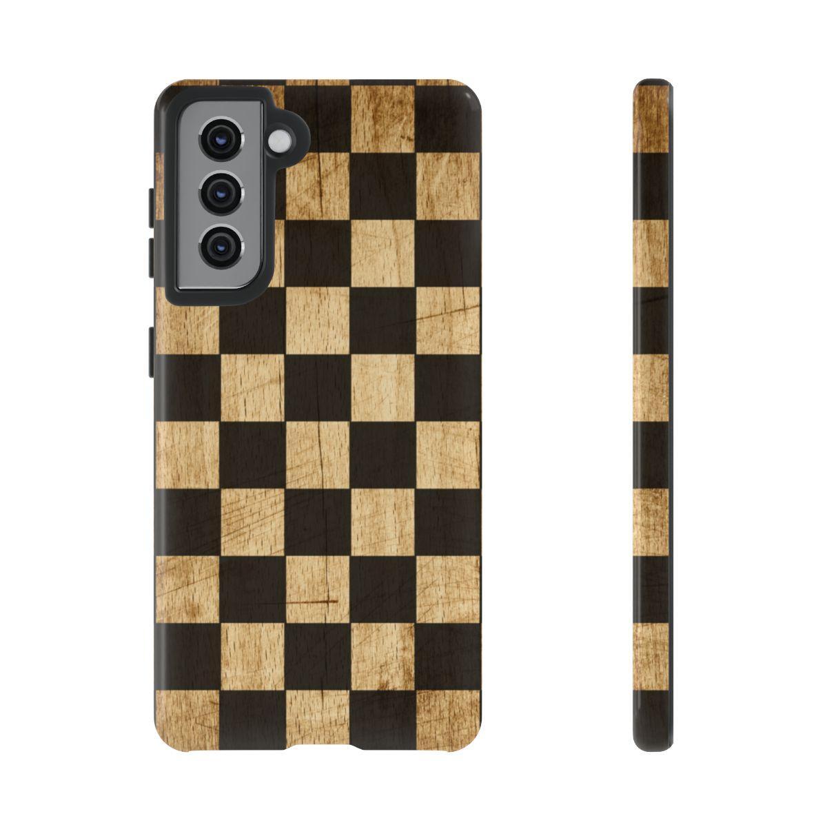 Checkered Rustic Wood Tough Case