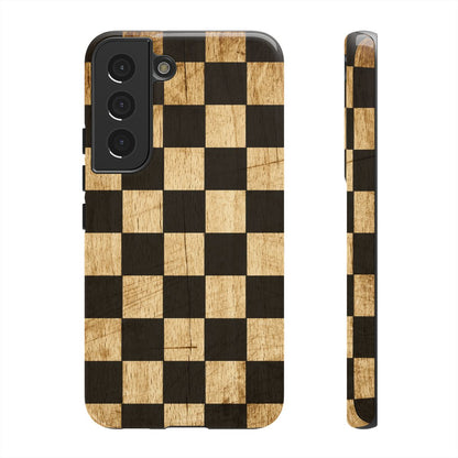 Checkered Rustic Wood Tough Case