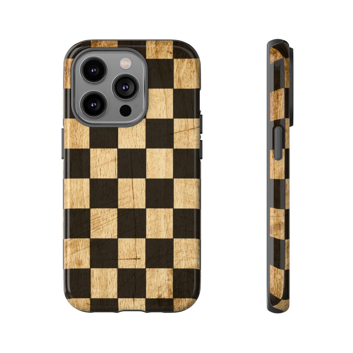 Checkered Rustic Wood Tough Case