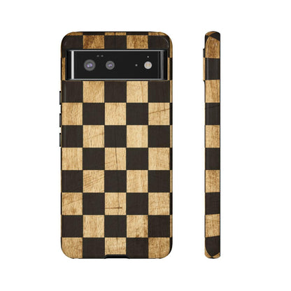 Checkered Rustic Wood Tough Case