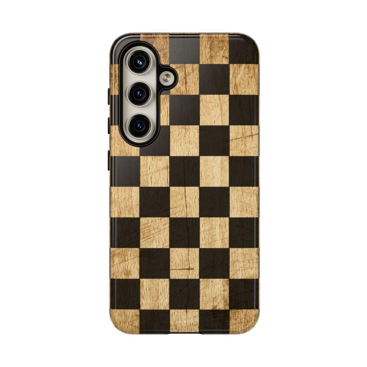 Checkered Rustic Wood Tough Case
