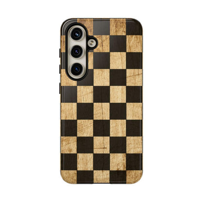 Checkered Rustic Wood Tough Case