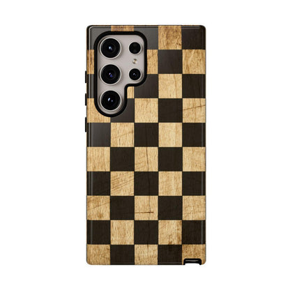 Checkered Rustic Wood Tough Case
