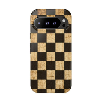 Checkered Rustic Wood Tough Case