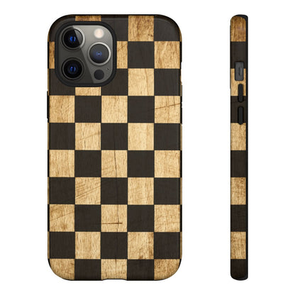 Checkered Rustic Wood Tough Case