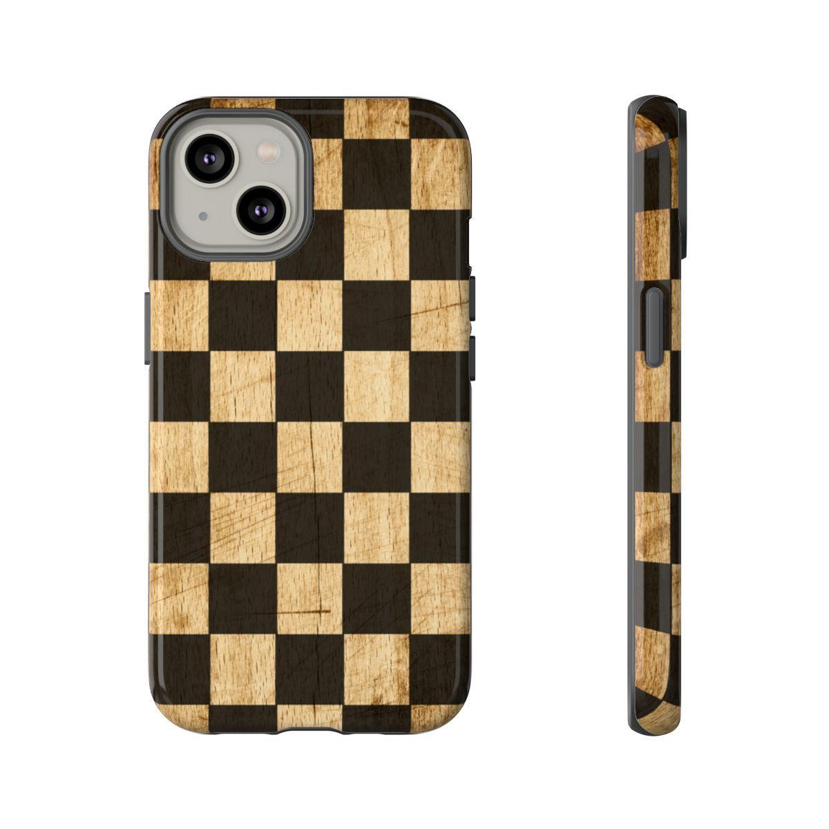 Checkered Rustic Wood Tough Case