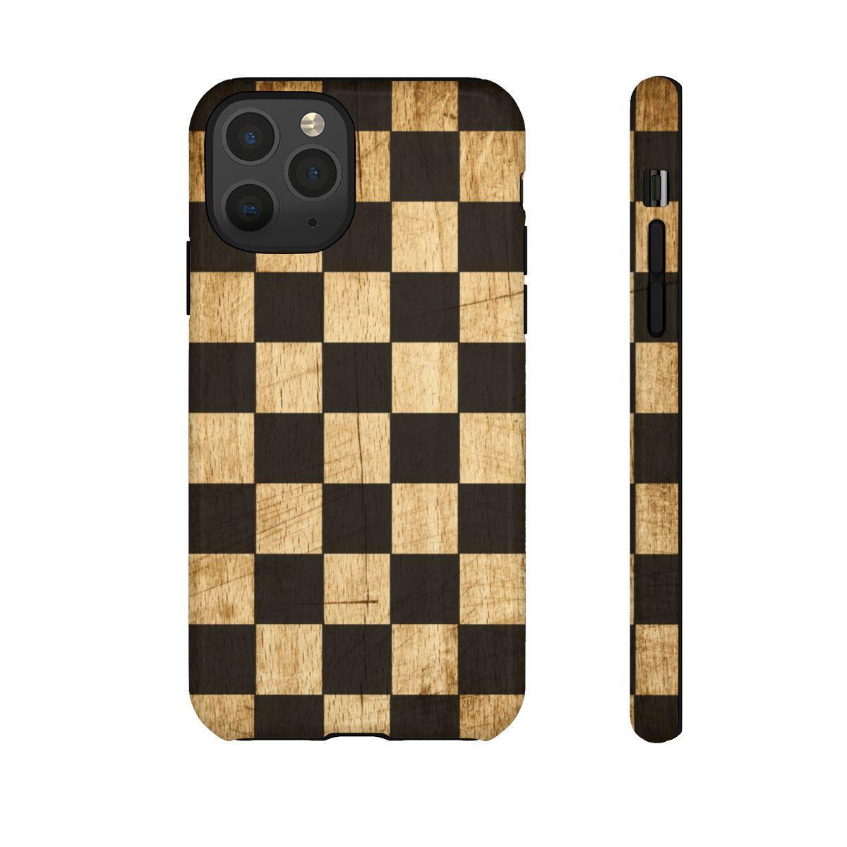 Checkered Rustic Wood Tough Case