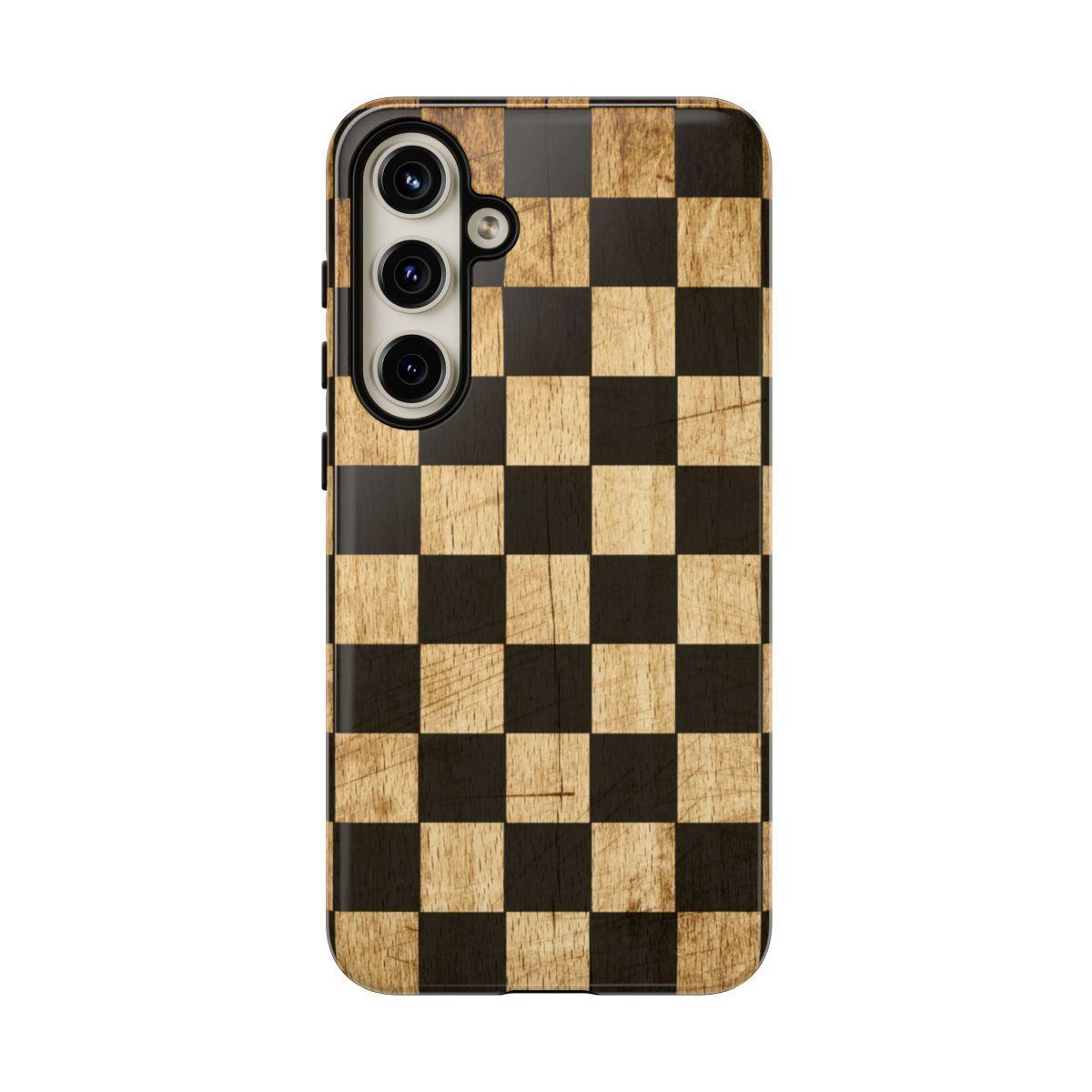 Checkered Rustic Wood Tough Case