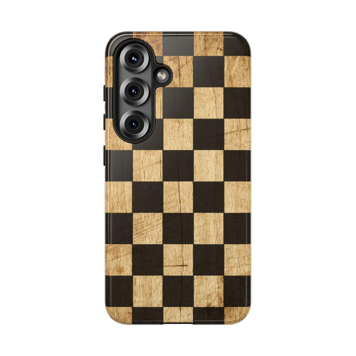 Checkered Rustic Wood Tough Case