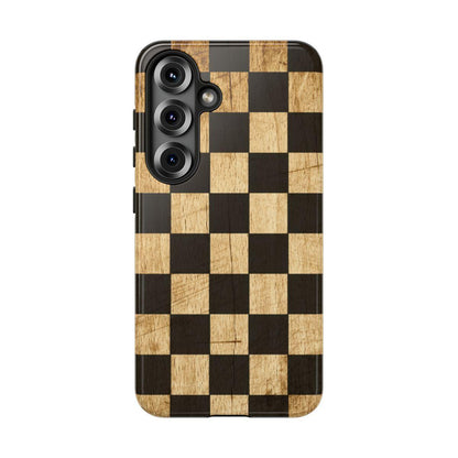 Checkered Rustic Wood Tough Case