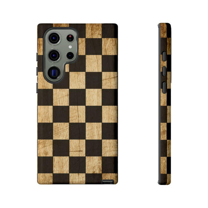 Checkered Rustic Wood Tough Case