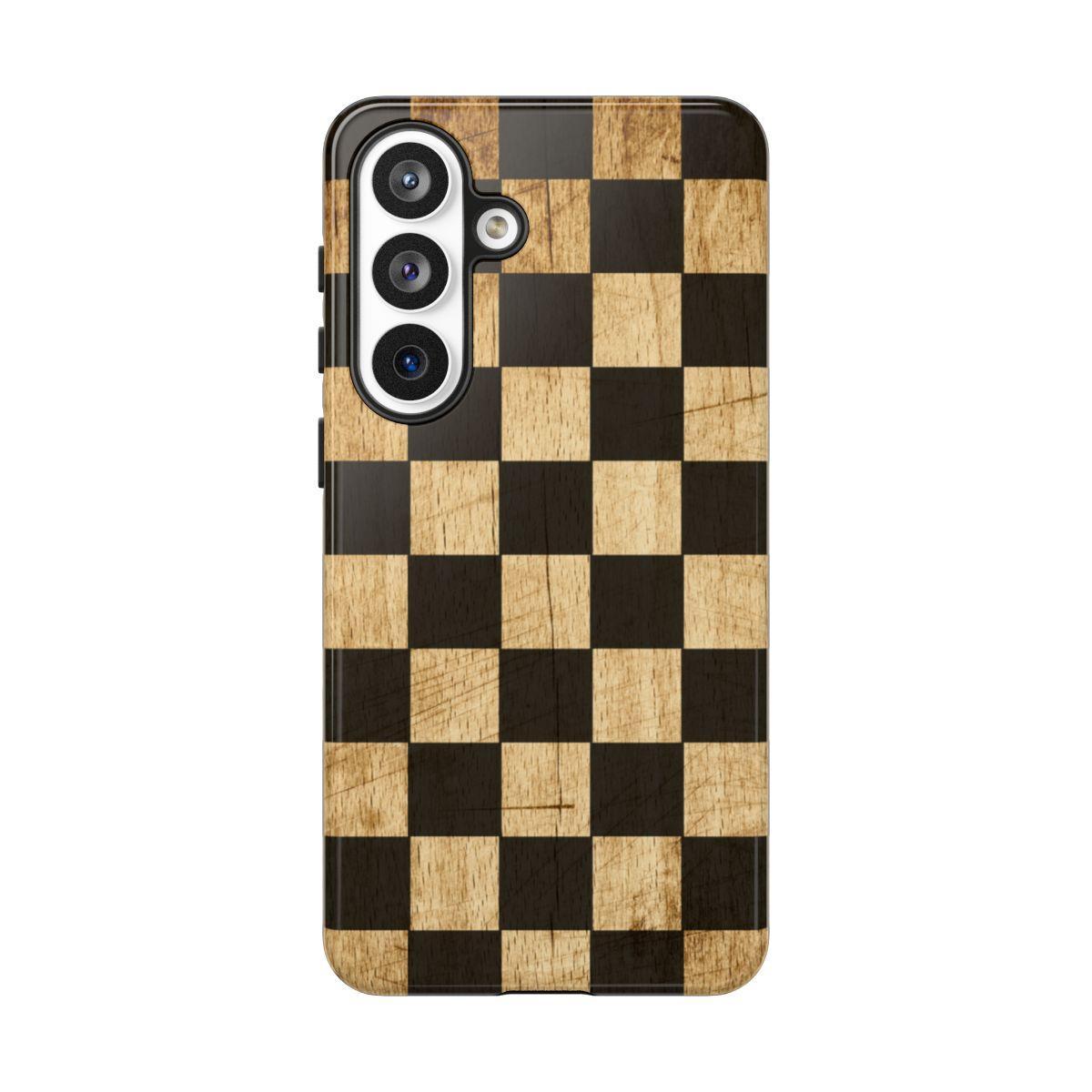 Checkered Rustic Wood Tough Case