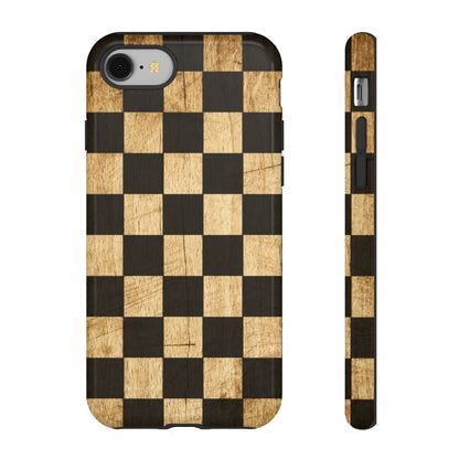 Checkered Rustic Wood Tough Case