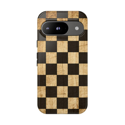 Checkered Rustic Wood Tough Case
