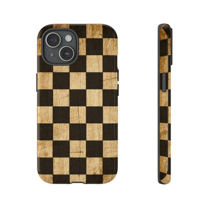 Checkered Rustic Wood Tough Case