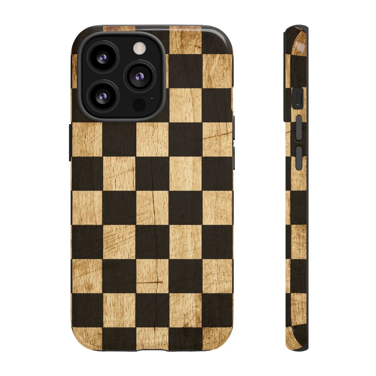 Checkered Rustic Wood Tough Case