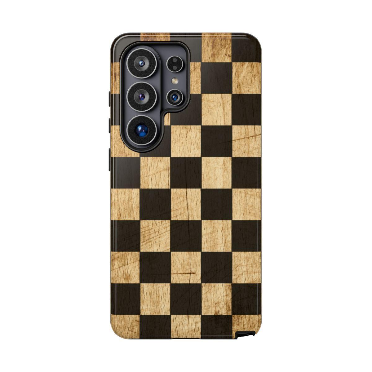 Checkered Rustic Wood Tough Case