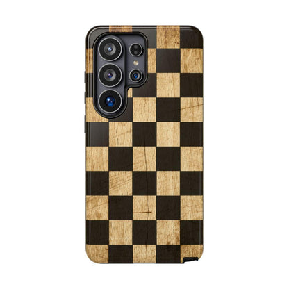 Checkered Rustic Wood Tough Case