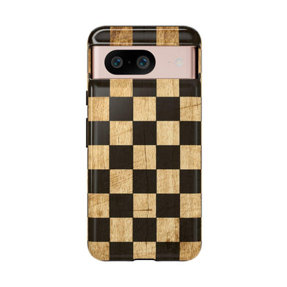 Checkered Rustic Wood Tough Case