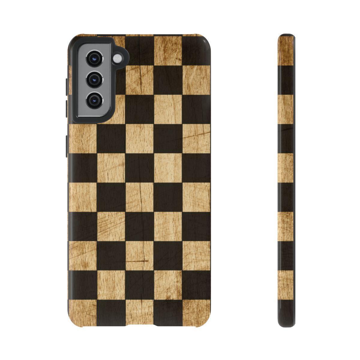 Checkered Rustic Wood Tough Case